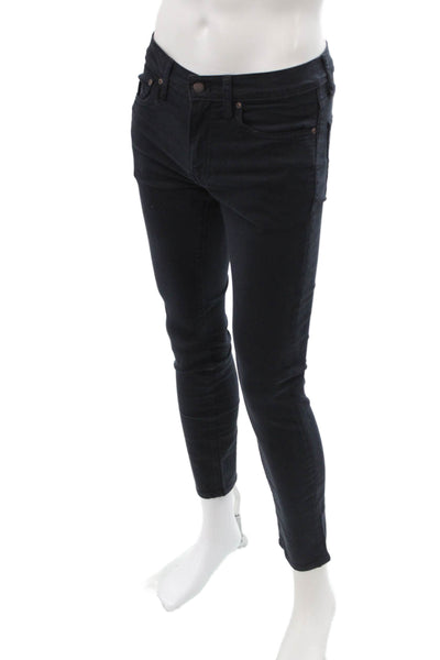 J Crew Mens Dark Blue Ankle Skinny Jeans Button Fly 28 Inseam Size 30