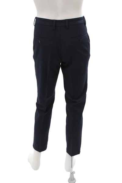 Zara Mens Dark Blue Cropped Ankle Dress Pants Cotton Blend Size 30
