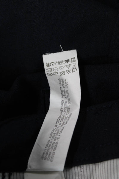 Zara Mens Dark Blue Cropped Ankle Dress Pants Cotton Blend Size 30