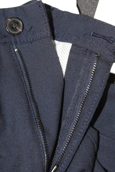 Zara Mens Dark Blue Cropped Ankle Dress Pants Cotton Blend Size 30
