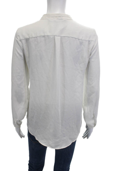 Zara Basic Women White Long Sleeve Button Solid Blouse Size XS