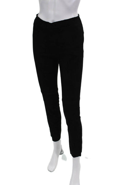 Stouls Women Ankle Cropped Lamb Leather Pants Black Size XS