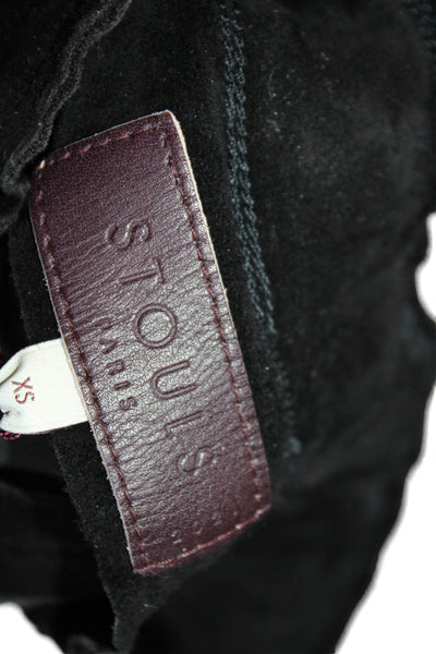 Stouls Women Ankle Cropped Lamb Leather Pants Black Size XS