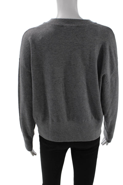 Zara Women Pullover Sweatshirt Gray Crew Neck Long Sleeve Size S