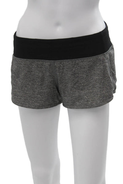 Lululemon Women Black Nylon Blend Zip Sports Shorts Size 6