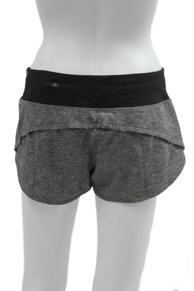 Lululemon Women Black Nylon Blend Zip Sports Shorts Size 6