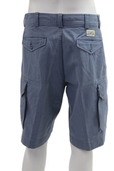 Polo Ralph Lauren Mens Cargo Chino Shorts Blue Cotton Size 34