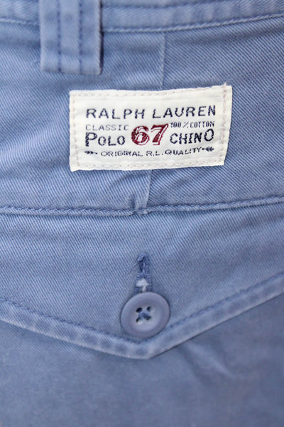 Polo Ralph Lauren Mens Cargo Chino Shorts Blue Cotton Size 34
