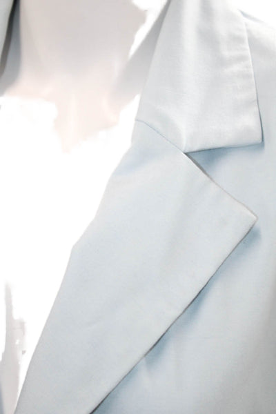 Zara Womens Light Blue Collared Blazer Button Long Sleeve Polyester Size XS