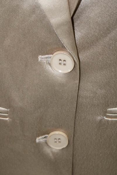 Sylc Women Beige Collared Button Long Sleeve Solid Blazer Size XS