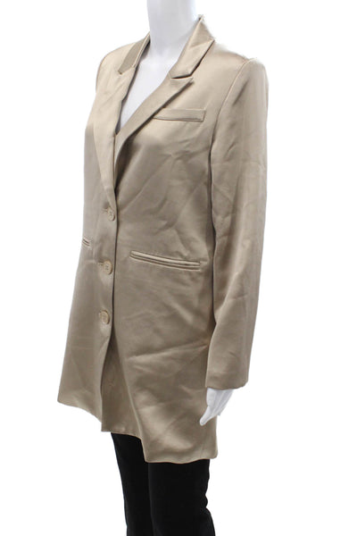 Sylc Women Beige Collared Button Long Sleeve Solid Blazer Size XS