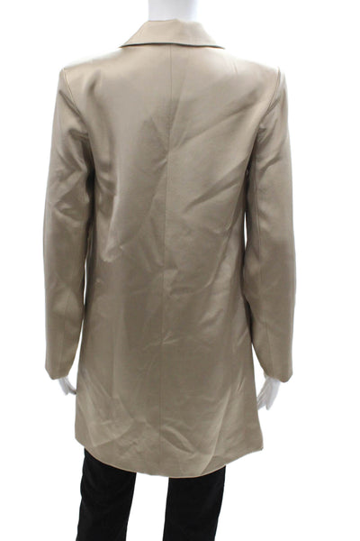 Sylc Women Beige Collared Button Long Sleeve Solid Blazer Size XS
