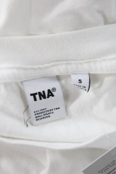 TNA Unisex T-Shirt White Cotton Crew Neck Short Sleeve Size S