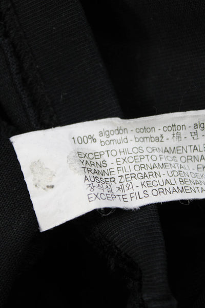 Zara Unisex T-Shirt Black Graphic Cotton Crew Neck 3/4 Sleeve Size S