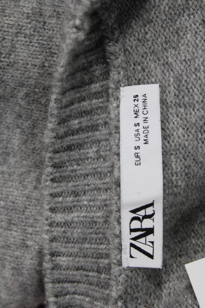 Zara Womens Pullover Sweater Gray Crew Neck Long Sleeve Size S