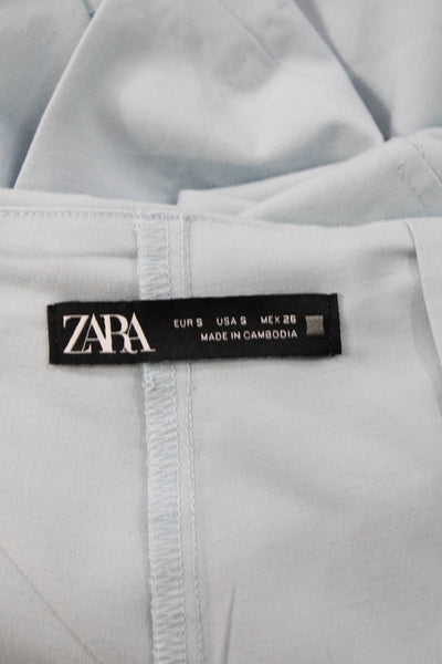 Zara Womens Mini Pleated Skirt Light Blue Size S
