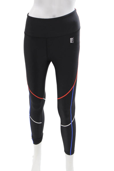 PE Nation Women Ankle Jeggings Black Geometric Zip 75%Poly 25%Elastane Size S