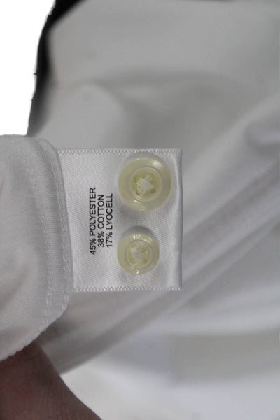 Peter Millar Mens Button Down Shirt Collar Cotton Blend Long Sleeve White Sz XL