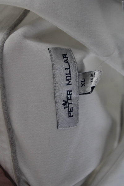 Peter Millar Mens Cotton Blend Collar Long Sleeve Button Down Shirt White Sz XL