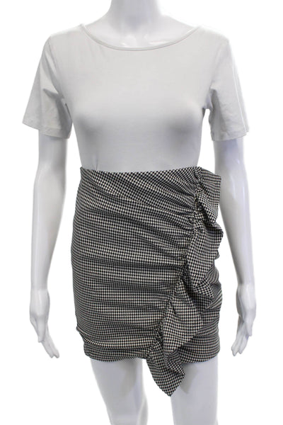 ALC Women Black Check Wrap Mini Skirt Size 0
