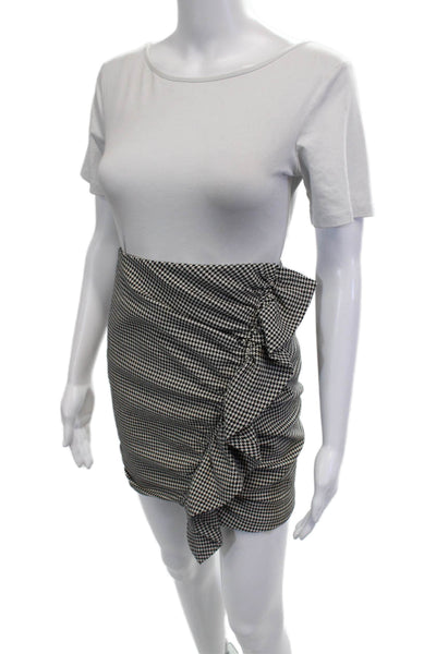 ALC Women Black Check Wrap Mini Skirt Size 0