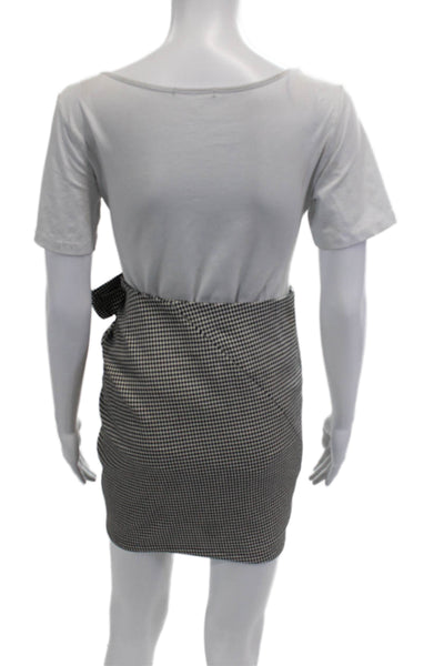 ALC Women Black Check Wrap Mini Skirt Size 0
