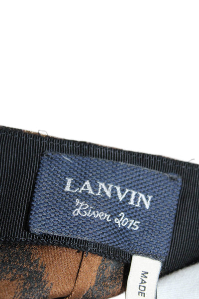 Lanvin Women Straight Pencil Midi Skirt Black Animal Print Polyester Size M