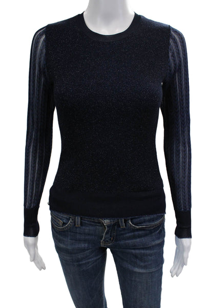 Rag & Bone Womens Dark Blue Crew Neck Pullover Sweater Long Sleeve Size 2XS