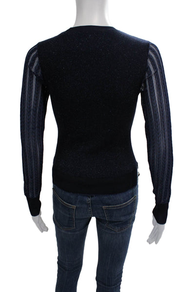 Rag & Bone Womens Dark Blue Crew Neck Pullover Sweater Long Sleeve Size 2XS
