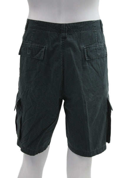 J Crew Mens Cargo Shorts Dark Gray 100% Cotton Button Closure Size 34
