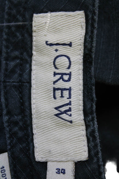 J Crew Mens Cargo Shorts Dark Gray 100% Cotton Button Closure Size 34