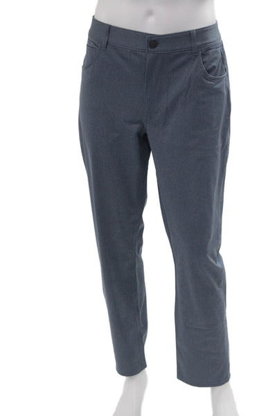 Johnnie-o Mens Dress Pants Blue Button 100% Polyester 30 Inseam Size 35