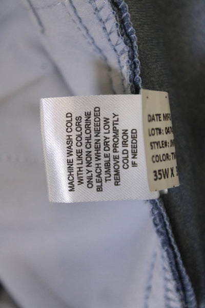 Johnnie-o Mens Dress Pants Blue Button 100% Polyester 30 Inseam Size 35