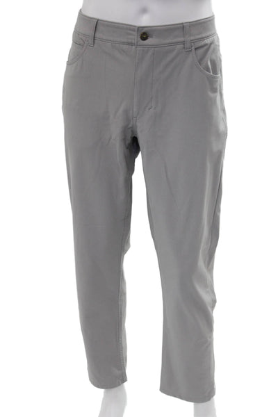 Johnnie-o Mens Gray Chinos 100% Polyester Classic Size 35