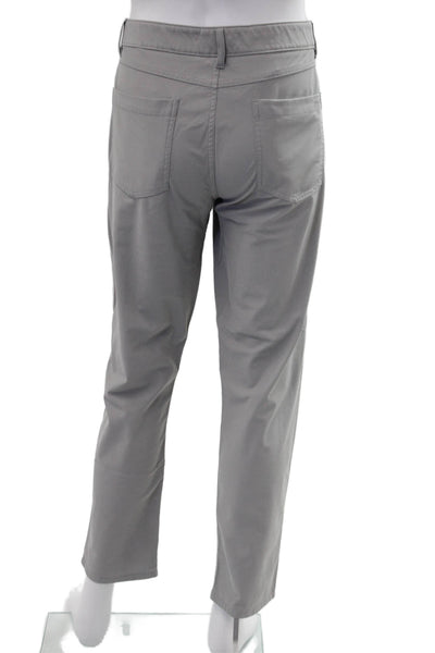 Johnnie-o Mens Gray Chino Pants Polyester Button Closure Size 35