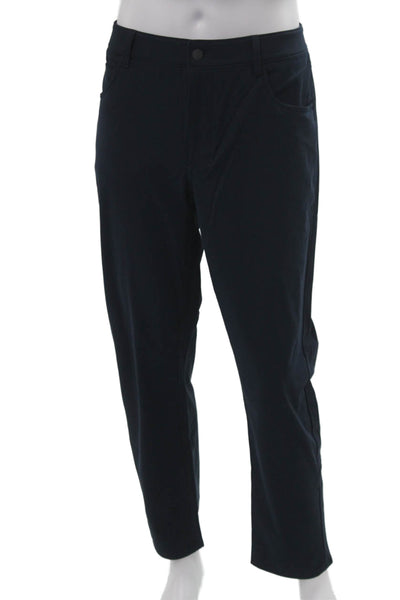 Johnnie-o Mens Dark Blue Polyester Pants Button Closure Size 35