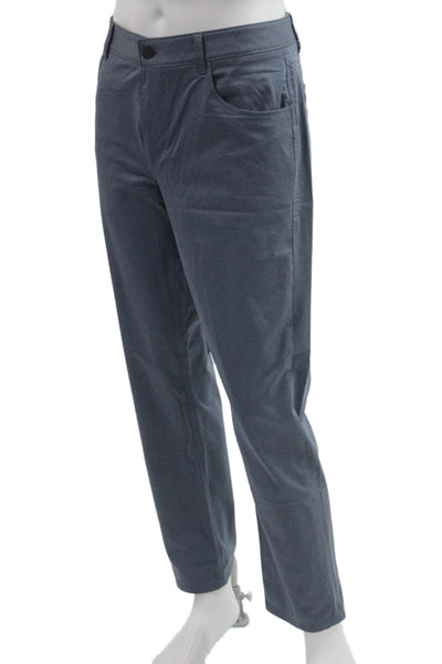 Johnnie-o Mens Chino Khakis Pants Blue Polyester Button Size 35