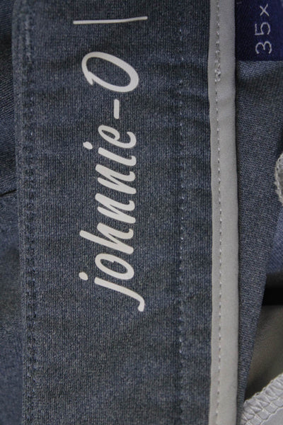 Johnnie-o Mens Chino Khakis Pants Blue Polyester Button Size 35