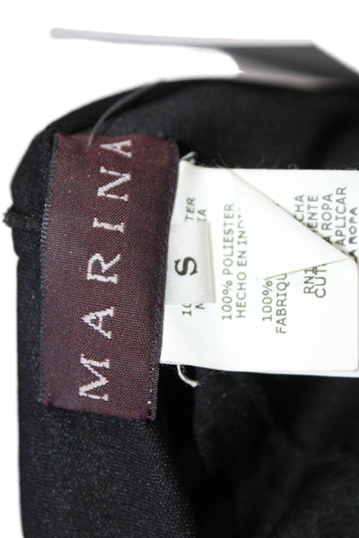 Marina Womens V-Neck Sleeveless Black Polyester Blouse Size S
