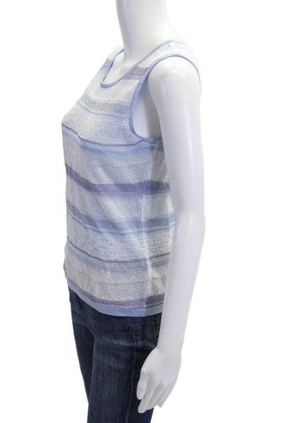 Carlisle Women Basic Light Blue Sleeveless Round Neck Tank Size M