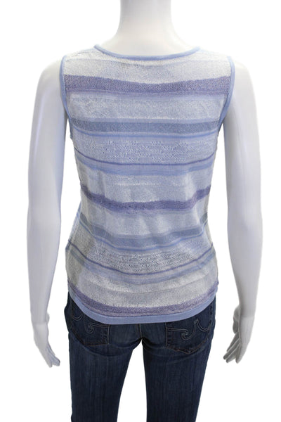 Carlisle Women Basic Light Blue Sleeveless Round Neck Tank Size M