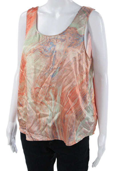 Rails Womens Orange Sleeveless Tank Round Neck Rayon Viscose Spring Size M