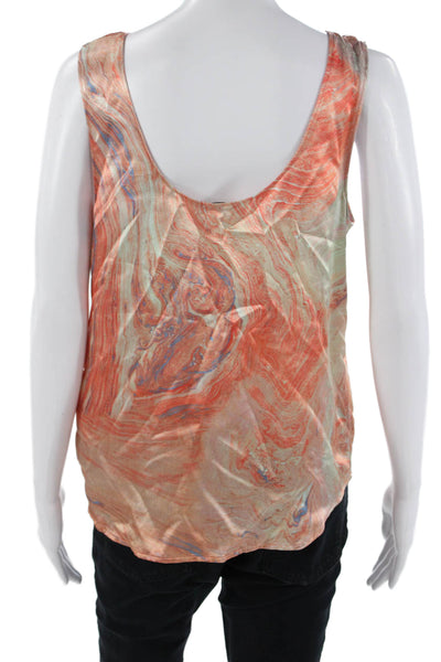 Rails Womens Orange Sleeveless Tank Round Neck Rayon Viscose Spring Size M
