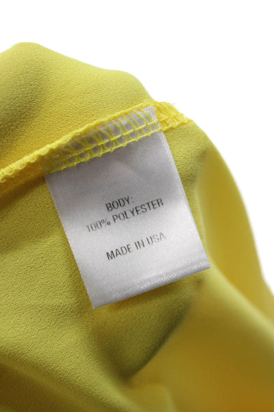 Lola & Sophie Women Yellow Basic Sleeveless Tank Round Neck Rayon Size XS