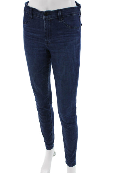 J Brand Womens Skinny Ankle Jeans Dark Blue Mid Rise Size 28