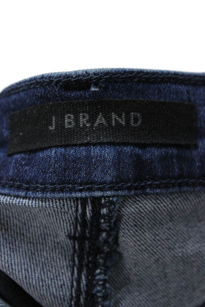 J Brand Womens Skinny Ankle Jeans Dark Blue Mid Rise Size 28