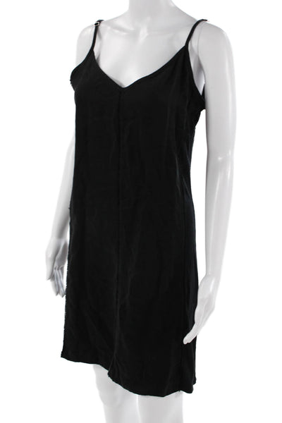 Red Haute Womens Slip Dress Black V Neck Tencel Sleeveless Size M