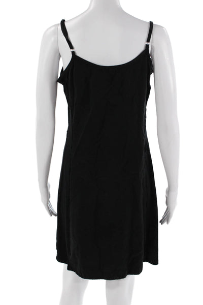 Red Haute Womens Slip Dress Black V Neck Tencel Sleeveless Size M