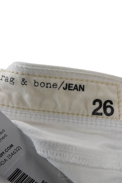 Rag & Bone Unisex White Solid Beach Button Shorts Size 26