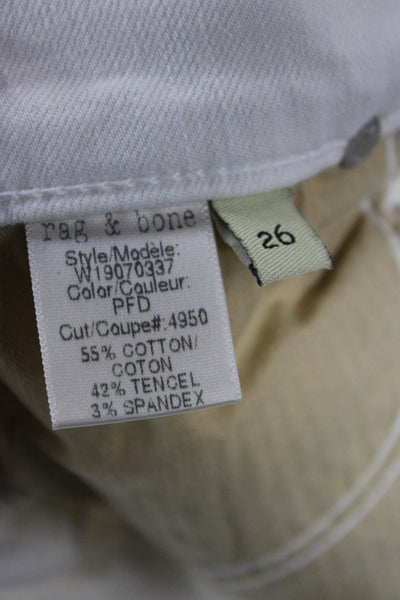 Rag & Bone Unisex White Solid Beach Button Shorts Size 26